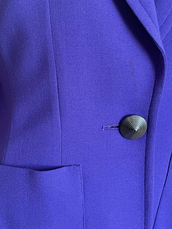 yves saint laurent variation vintage purple suit cone jewel buttons 1994