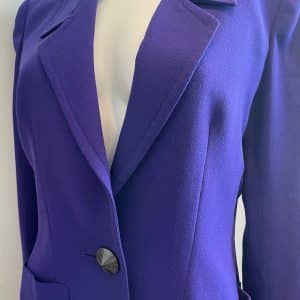 yves saint laurent variation vintage purple suit cone jewel buttons 1994