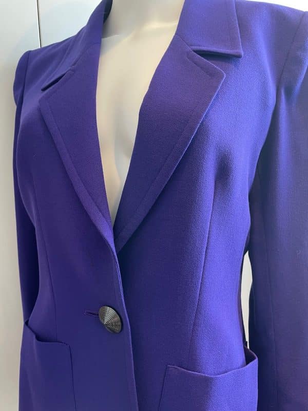 yves saint laurent variation vintage purple suit cone jewel buttons 1994