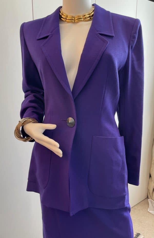 yves saint laurent variation vintage purple skirt suit & blazer 1994