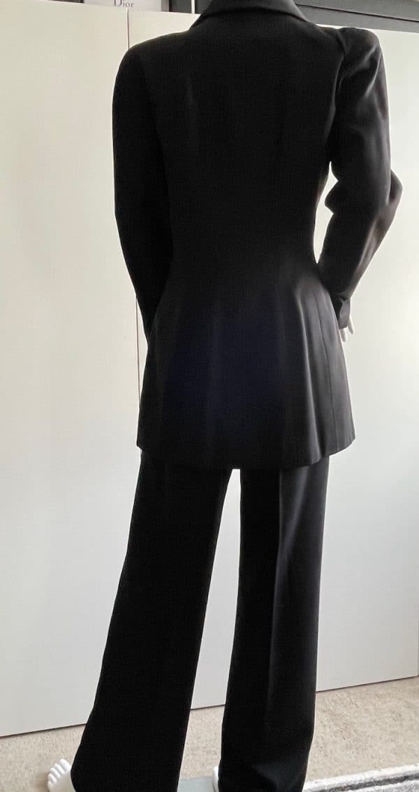 chanel black two piece suit trousers & fitted jacket autumn 2002