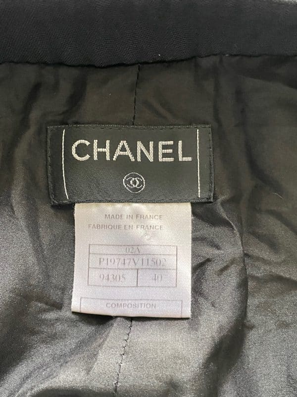 chanel black two piece suit trousers & fitted jacket autumn 2002
