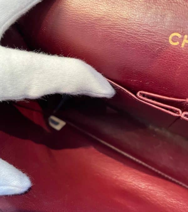 chanel vintage 2.55 black double flap classic shoulder bag lambskin c.1989