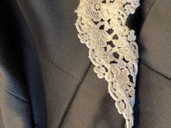 chanel vintage black 24 cc logo jewel buttons double breasted jacket 1980