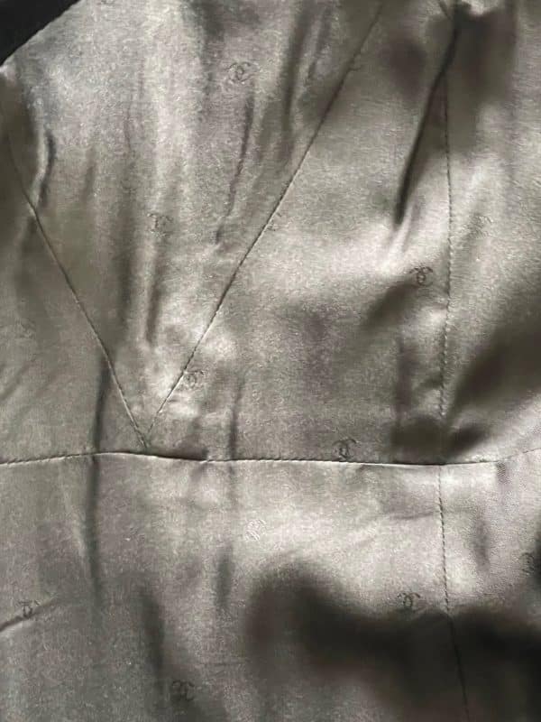 chanel vintage black tweed cocktail dress c.1990s