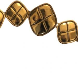 chanel vintage cc logo diamond quilted matelassé bracelet c.70s 80 w/box