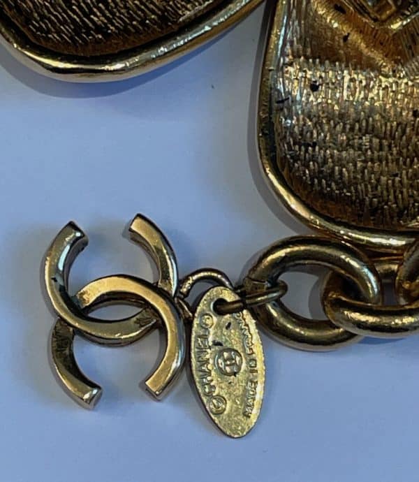 chanel vintage cc logo diamond quilted matelassé bracelet c.70s 80 w/box