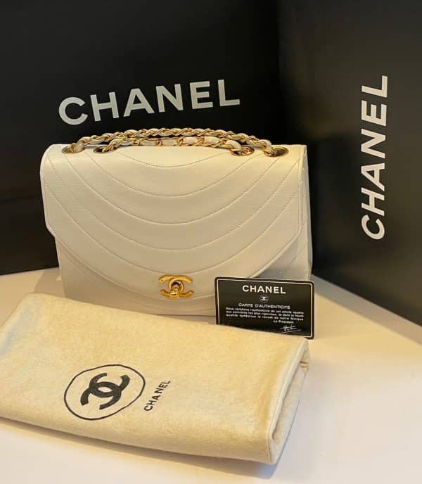 chanel vintage single flap timeless rare 24k shoulder bag lambskin 1986