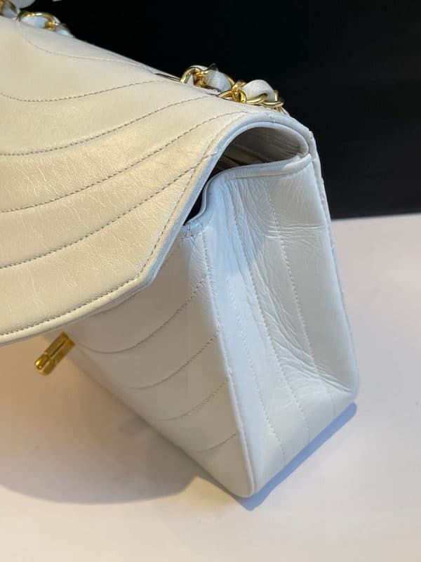 chanel vintage single flap timeless rare 24k shoulder bag lambskin 1986