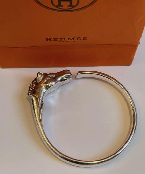 hermÈs vintage au galop horse silver bracelet bangle