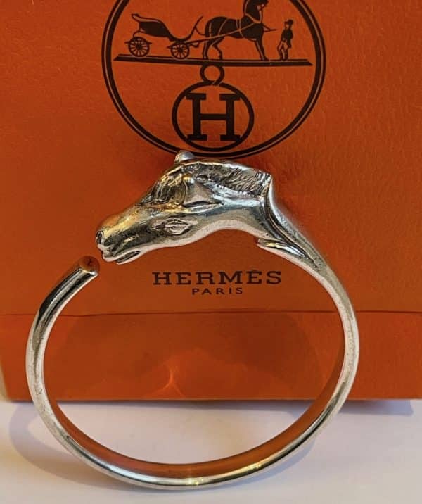 hermÈs vintage au galop horse silver bracelet bangle