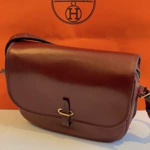 hermÈs vintage balle de golf burgundy box calf leather bag rare c.1960s 1970
