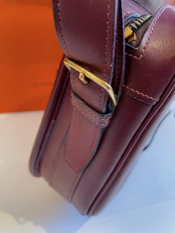 hermÈs vintage balle de golf burgundy box calf leather bag rare c.1960s 1970