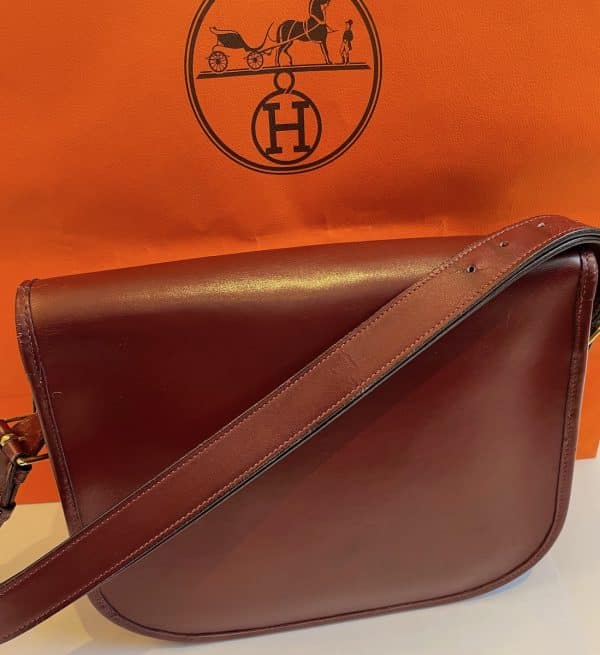 hermÈs vintage balle de golf burgundy box calf leather bag rare c.1960s 1970