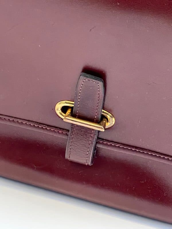 hermÈs vintage balle de golf burgundy box calf leather bag rare c.1960s 1970