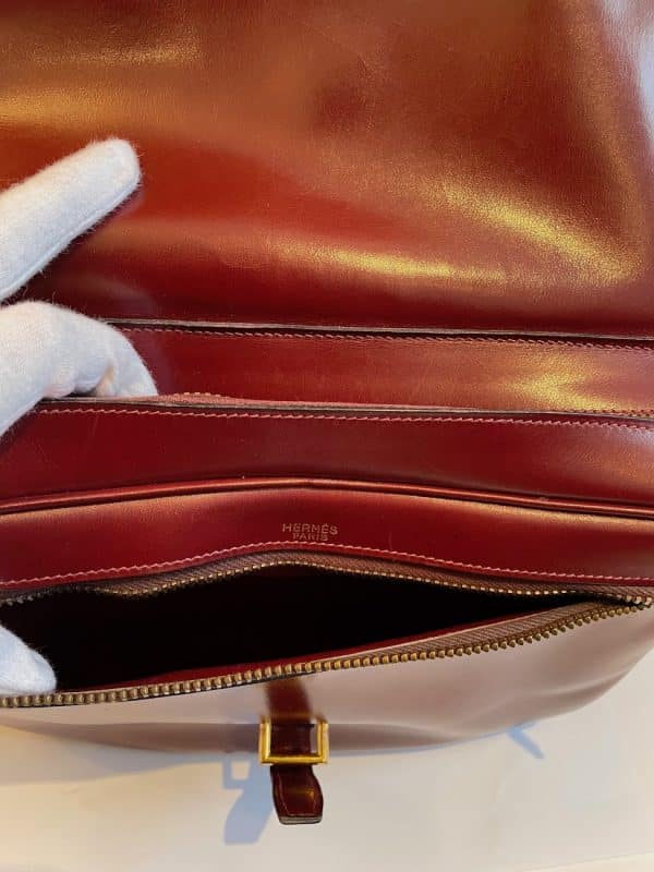 hermÈs vintage balle de golf burgundy box calf leather bag rare c.1960s 1970