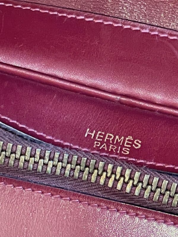 hermÈs vintage balle de golf burgundy box calf leather bag rare c.1960s 1970