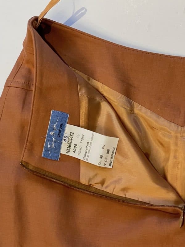 thierry mugler couture asymmetric two tone suit skirt & jacket c.1980s