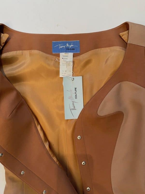 thierry mugler couture asymmetric two tone suit skirt & jacket c.1980s