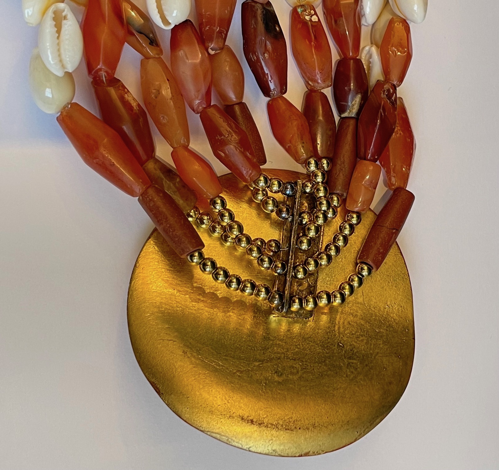 yves saint laurent by robert goossens vintage shells & red pendant necklace c.1980s