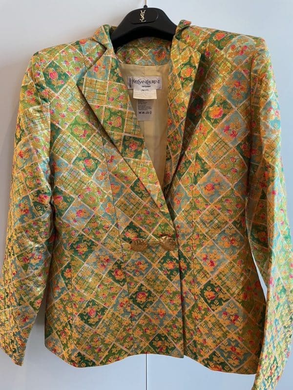 yves saint laurent variation vintage brocade single breasted jacket c.1990s