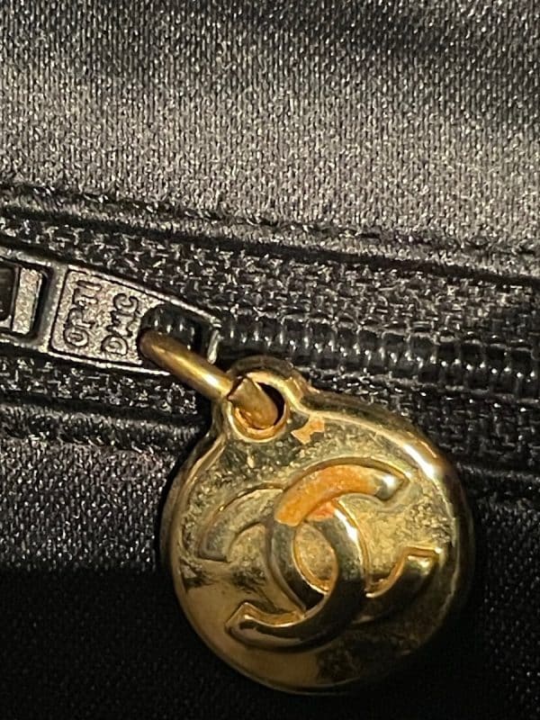 chanel vintage satin black mini square flap bag 24k gold c.1989