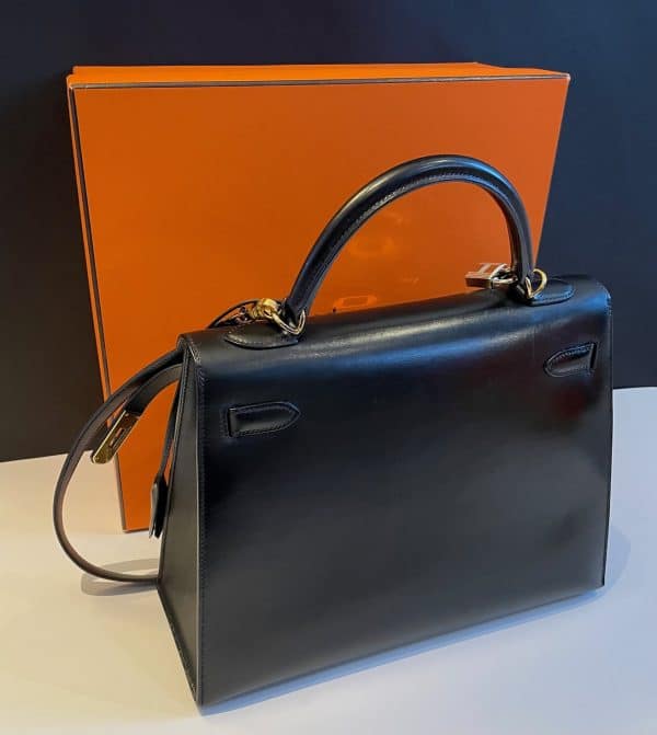 hermÈs kelly black box calf leather kelly 32 ghw 2006 w/box