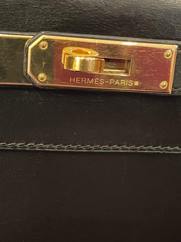 hermÈs kelly black box calf leather kelly 32 ghw 2006 w/box