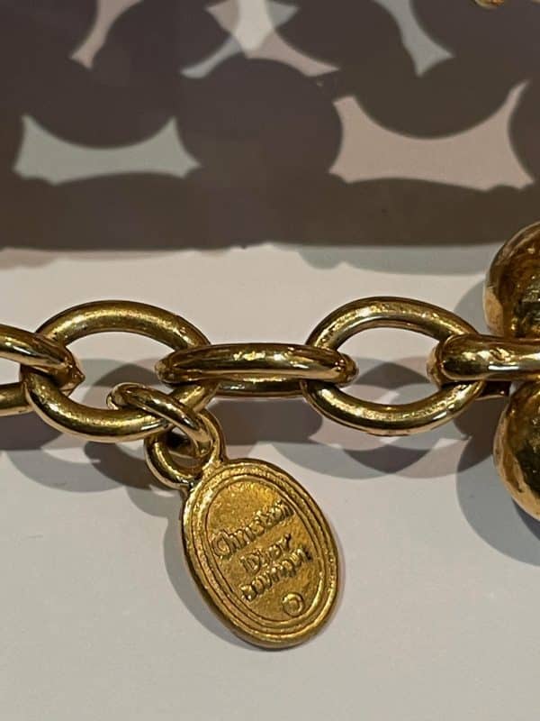 christian dior vintage multi row pearl & gold choker necklace c.1990s