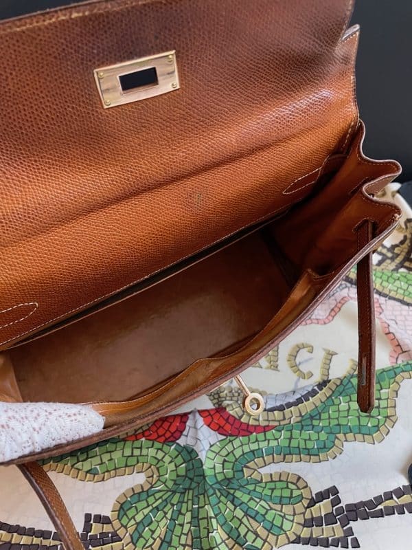 hermÈs 1945 iconic vintage kelly 28 sellier box gold courchevel leather ghw