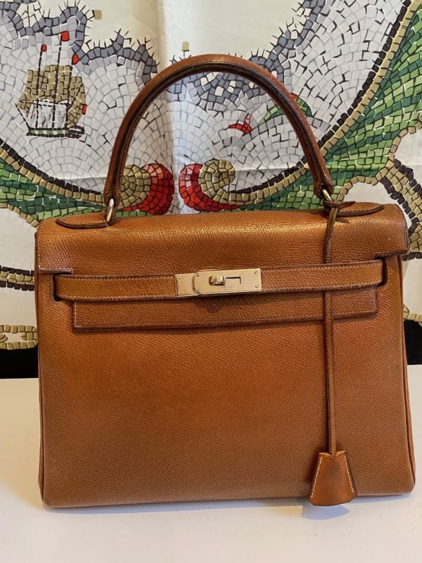 hermÈs 1945 iconic vintage kelly 28 sellier box gold courchevel leather ghw