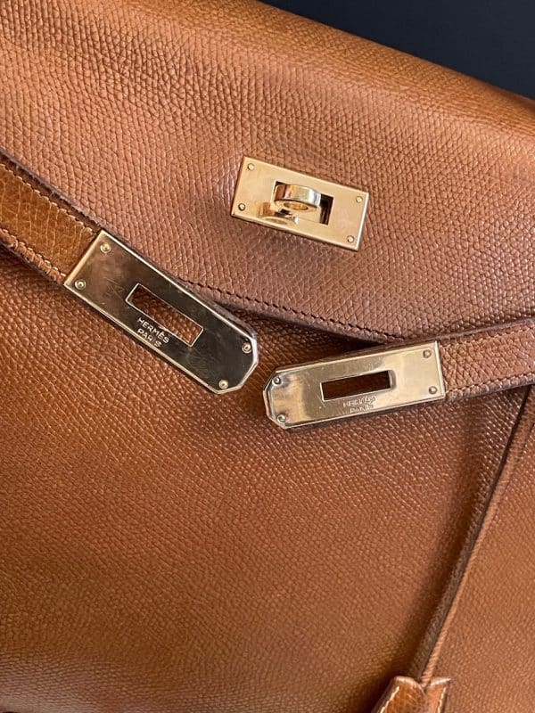 hermÈs 1945 iconic vintage kelly 28 sellier box gold courchevel leather ghw