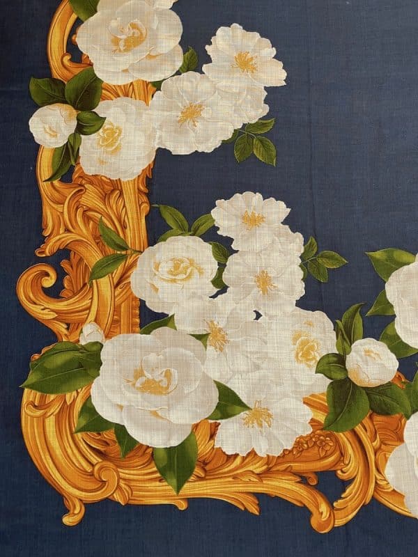 chanel vintage cashmere shawl camellia flowers multi c.1990s