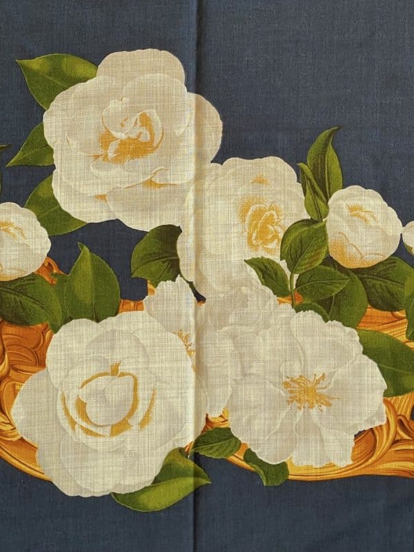 chanel vintage cashmere shawl camellia flowers multi c.1990s