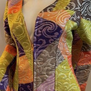 christian lacroix vintage green & multi metallic jacket dress 1991