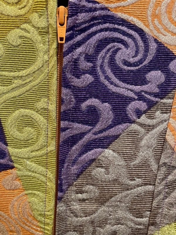 christian lacroix vintage green & multi metallic jacket dress 1991