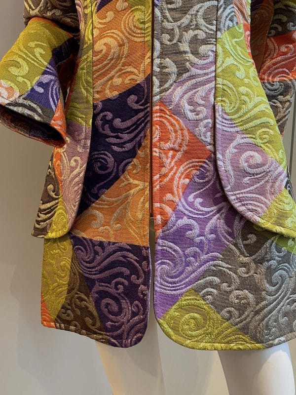 christian lacroix vintage green & multi metallic jacket dress 1991