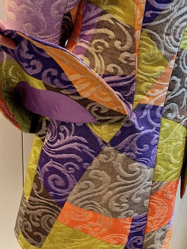 christian lacroix vintage green & multi metallic jacket dress 1991