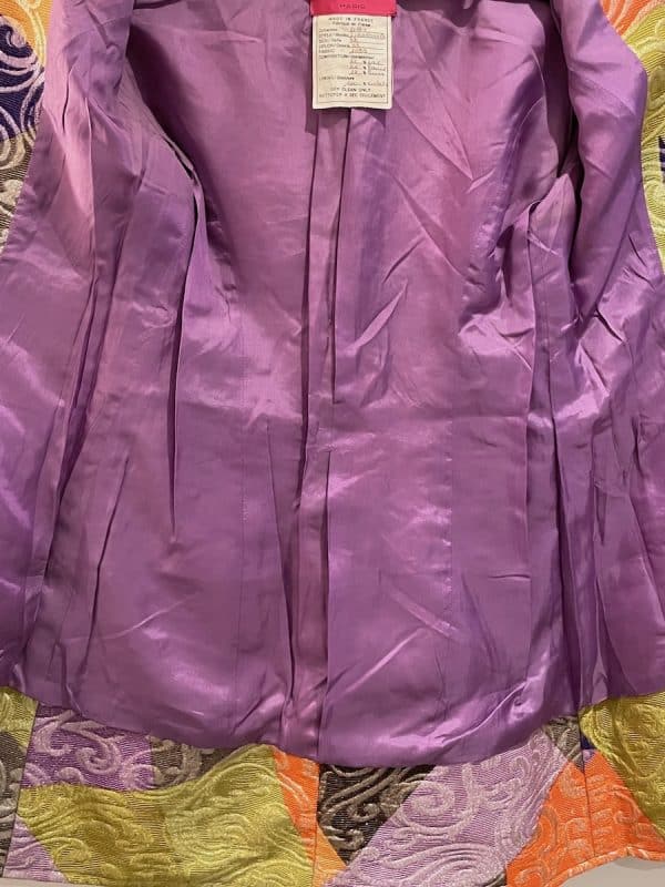 christian lacroix vintage green & multi metallic jacket dress 1991