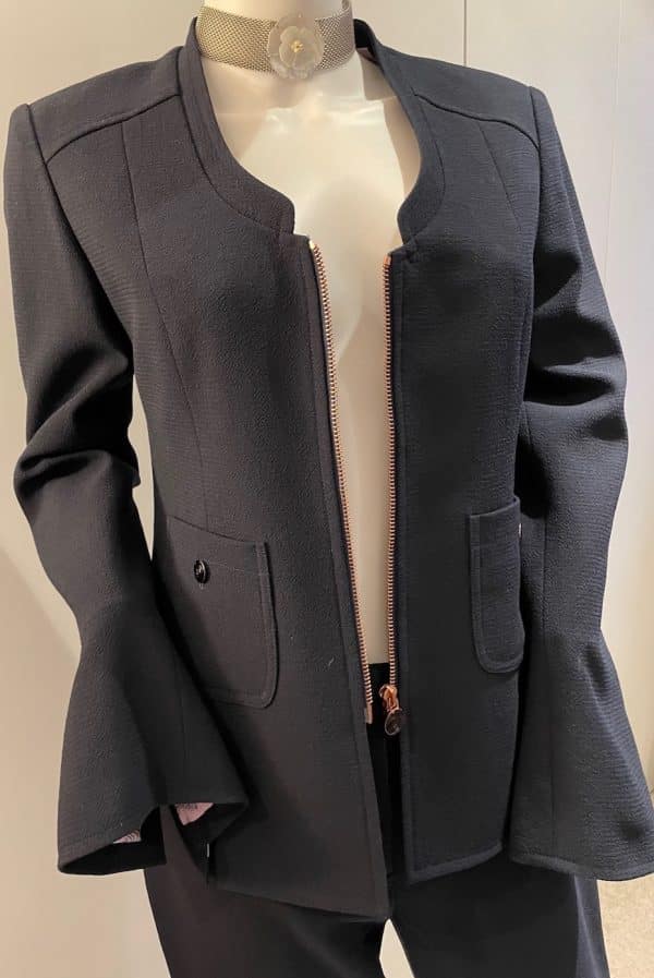 christian lacroix vintage jacket & trouser suit navy bond girl c.1994