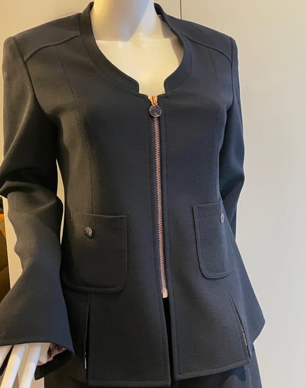 christian lacroix vintage jacket & trouser suit navy bond girl c.1994