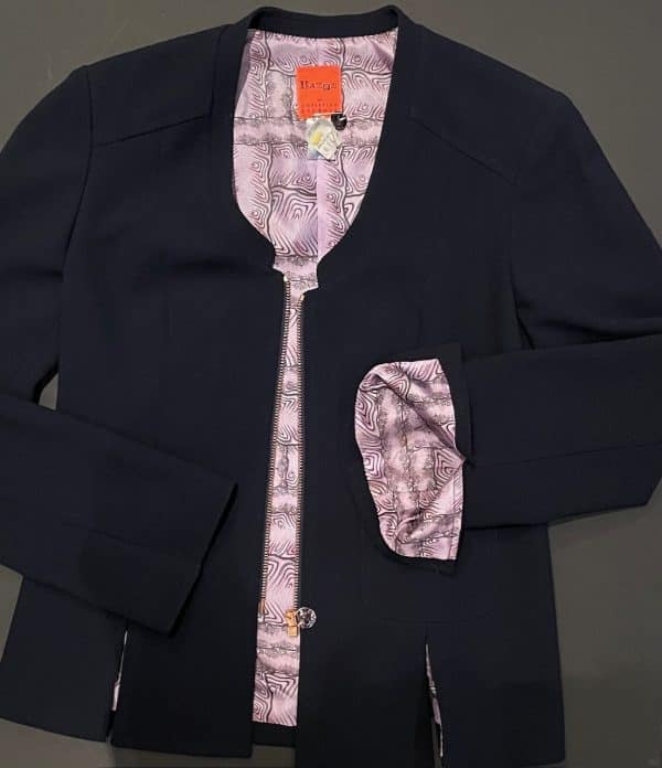 christian lacroix vintage jacket & trouser suit navy bond girl c.1994