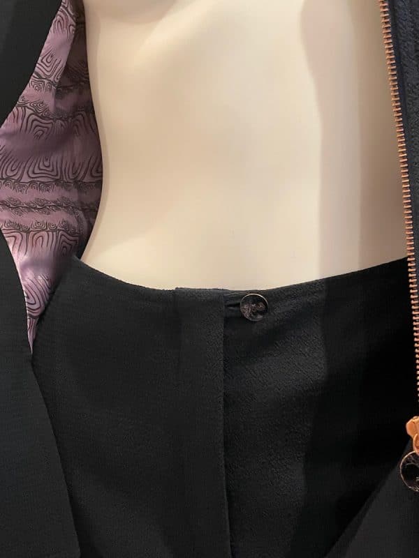 christian lacroix vintage jacket & trouser suit navy bond girl c.1994