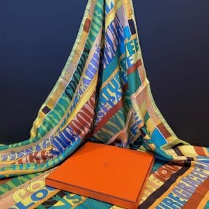 hermÈs silk scarf mots de soie by virginie jamin 2011 w/box