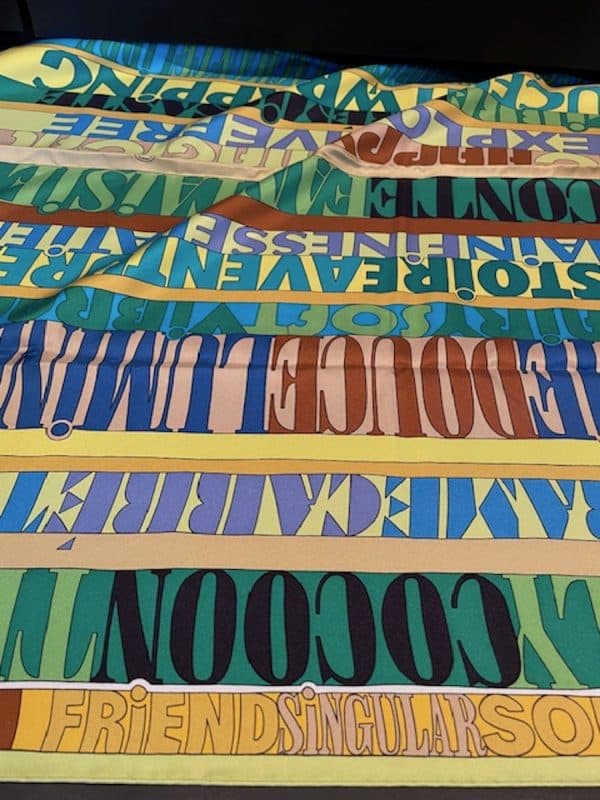 hermÈs silk scarf mots de soie by virginie jamin 2011 w/box