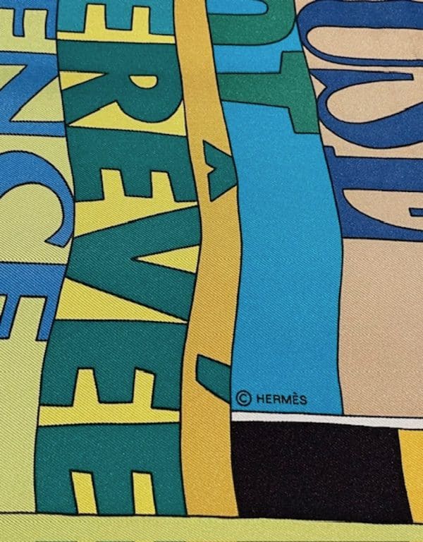 hermÈs silk scarf mots de soie by virginie jamin 2011 w/box