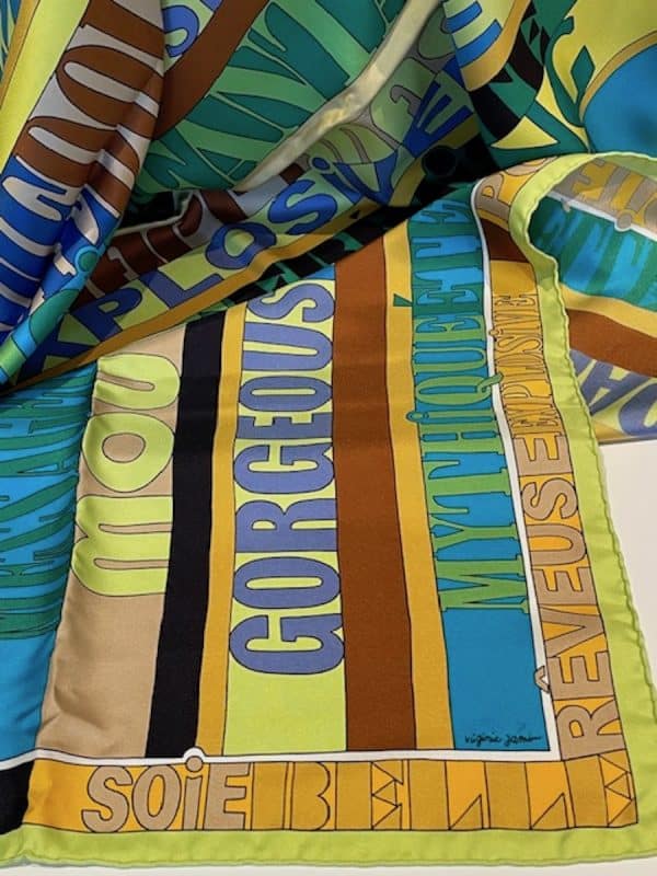 hermÈs silk scarf mots de soie by virginie jamin 2011 w/box