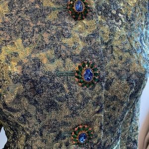 yves saint laurent rare runway brocade metallic prints jacket f/w 1989