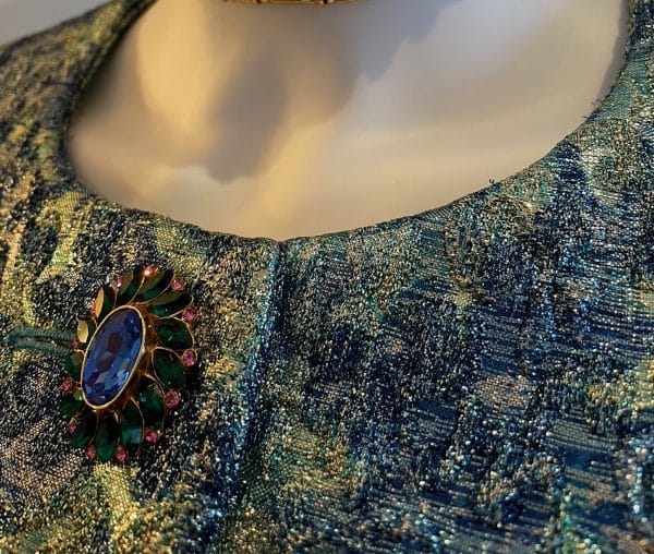 yves saint laurent rare runway brocade metallic prints jacket f/w 1989