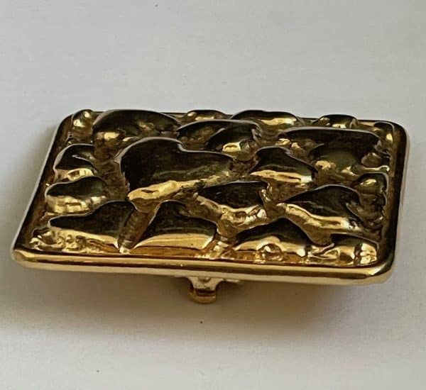 yves saint laurent vintage large square hearts gold tone clip earrings c.1970s